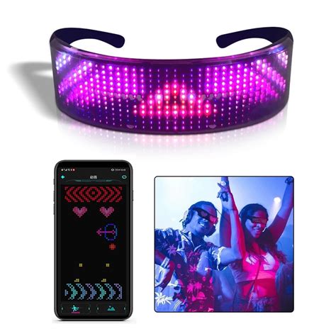 New Programmable Magic Bluetooth Rgb Full Color Luminous Glowing Led Glasses Christmas Parties