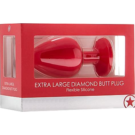 ouch extra large diamond silicone butt plug 3 75 red