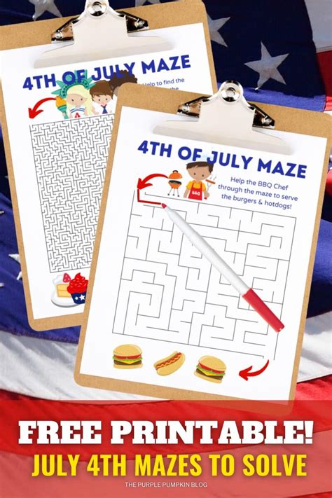 Free Printable 4th Of July Mazes To Solve Set Of Six