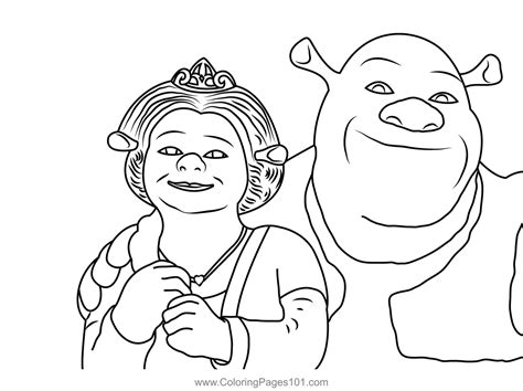 Shrek Dragon Coloring Pages Shrek And Fiona Married Printable Images