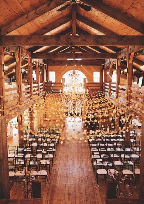 22 incredible barn venues in the u.s.a. moon and stars themed barn wedding ceremony decor ideas ...