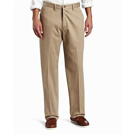 Lee Lee Mens 34x29 Relaxed Fit Flat Front Khaki Pants