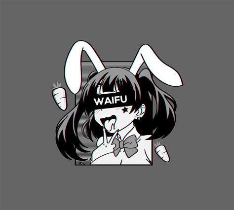 Ahegao Hoodie Lewd Anime Face And Rabbit Cosplay T Digital Art By Do