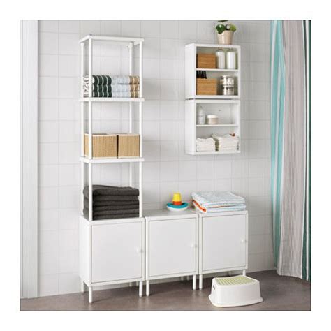 Bathroom shelves maximize storage possibilities in the smallest room in the home. DYNAN Shelving unit with 3 cabinets, white | Shelves ...