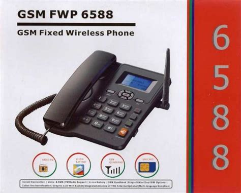 Gsm Fixed Landline Wireless Phone Dual Sim Quad Band Gsm850900