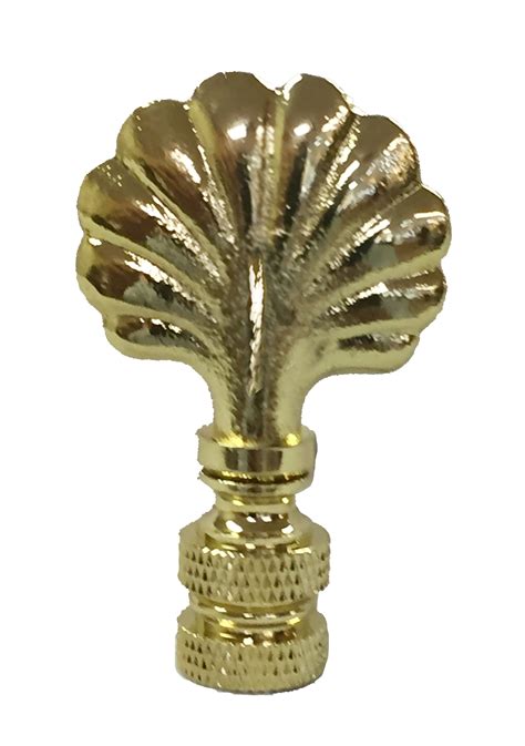 Royal Designs Seashell Lamp Finial For Lamp Shade Polished Brass