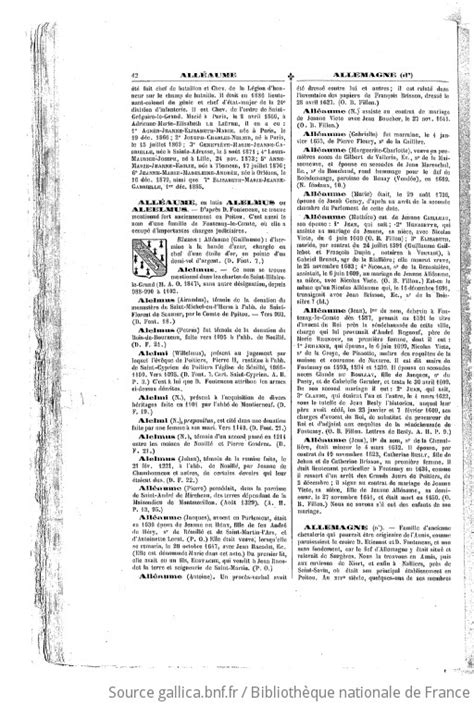 Dictionnaire Historique Et Généalogique Des Familles Du Poitou Tome Premier A Brisset Tome