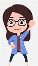 Image result for cartoon of girl with glasses