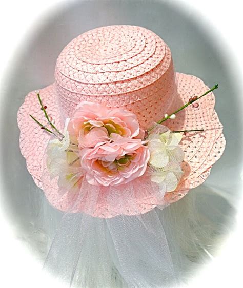 Girls Pink Tea Party Hat Flower Girl Hats By Marcellefinery
