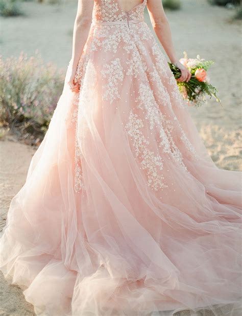 A Dreamy Pink Wedding Dress Captured In Joshua Tree Blush Pink