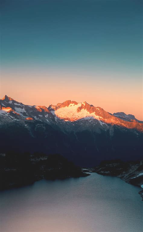 Download Wallpaper 950x1534 Sunrise Lake Mountains Nature Iphone