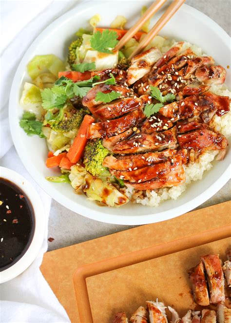 Teriyaki Chicken And Vegetable Rice Bowls Paleo Keto Whole30 Just