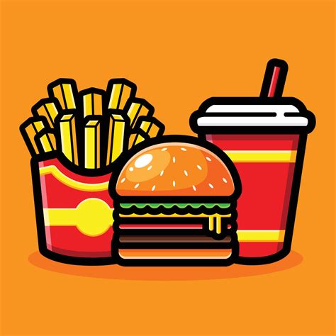 Junk Food Cartoon Vector Design Vector Art At Vecteezy