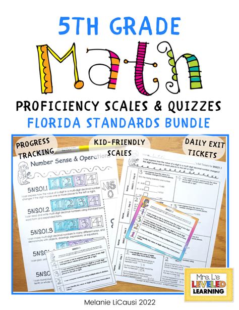 Florida 5th Grade Math Proficiency Scales And Quiz Bundle Mrs Ls
