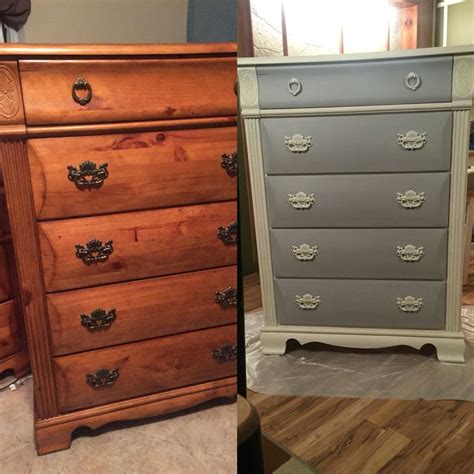 Before After Using Annie Sloan Chalk Paint In Paris Gray Old White