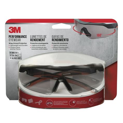 3m anti fog safety glasses gray lens black orange frame 1 pc
