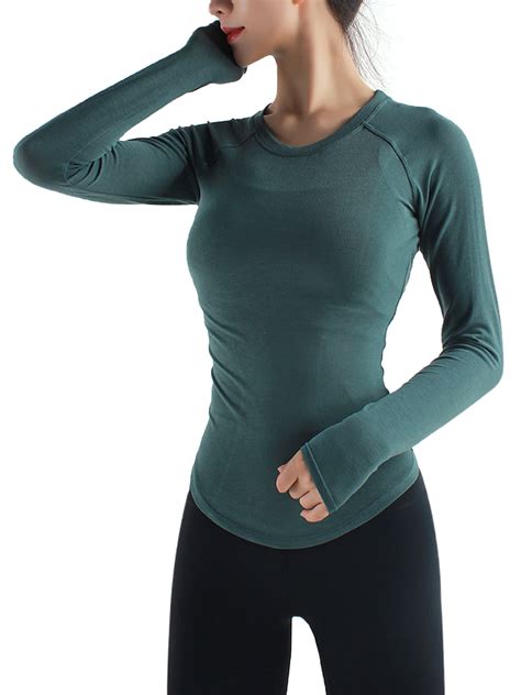 sexy dacne sports fitness yoga long sleeve tops for women slim fit t shirt casual tight