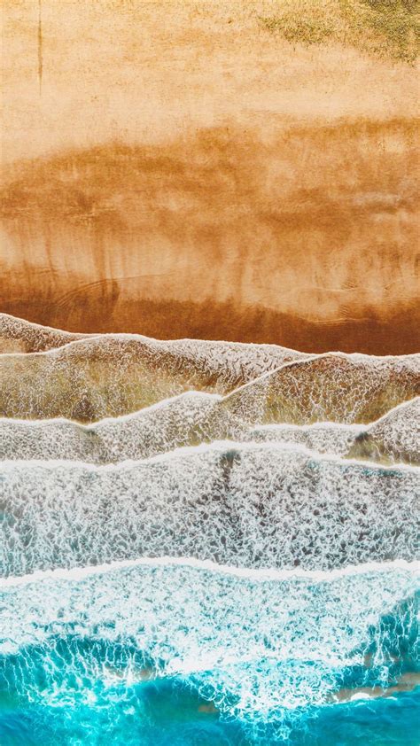 Drone View Sea Waves Beach Spain 1080x1920 Wallpaper Cool Desktop