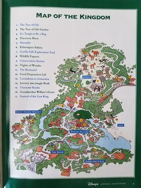 An Old Map Of Animal Kingdom From A Book Purchased In 1999 Rdisneyparks