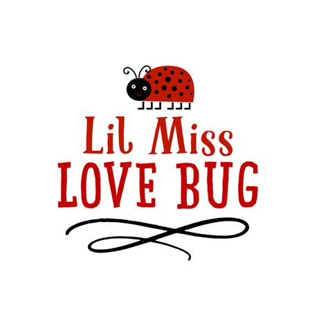 Lil Miss Love Bug Baby Girl Onesie Valentines Day Free Svg File