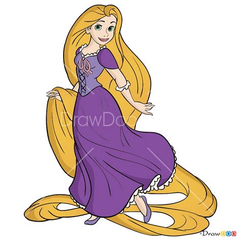 How To Draw Rapunzel Cartoon Princess