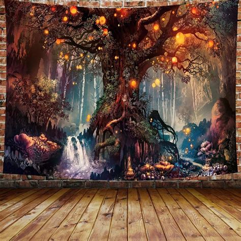 Dbllf Fantasy Forest Tapestry Tree Of Life Wall Tapestry Home Decor