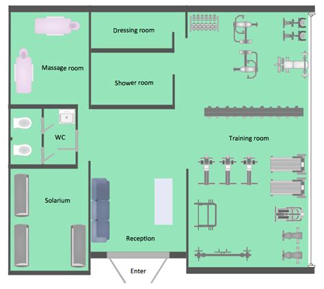 Gym Floor Plan Gym And Spa Area Plans Fitness Plans Gym Plans