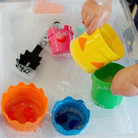 Floating Pom Poms And Color Sorting 2021 Entertain Your Toddler