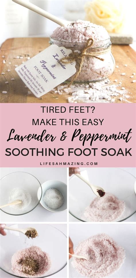 Relaxing Homemade Diy Lavender And Peppermint Foot Soak Diy Foot Soak Homemade Foot Soaks