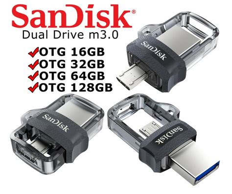 Usb Flash Drives Sandisk 16gb 32gb 64gb Ultra Dual Drive Otg Micro Usb