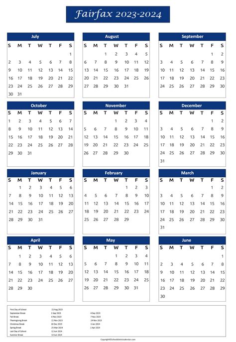 Fairfax County Public Schools Calendar Holidays 2023 2024
