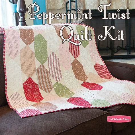 Peppermint Twist Quilt Kitfeaturing Mistletoe Lane By Bunny Hill