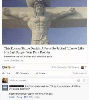 Find the newest buff korean jesus meme. This Korean Statue Depicts a Jesus So Jacked It Looks Like ...
