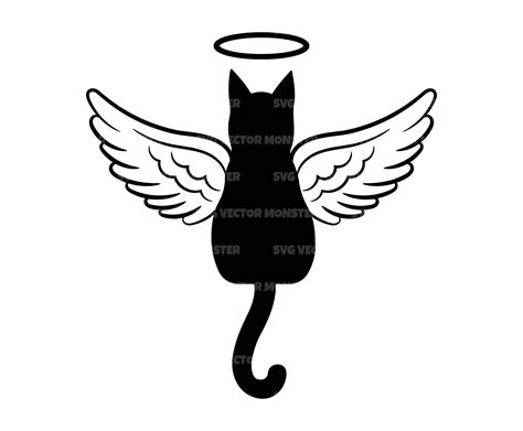 Angel Cat Svg Angel Halo Svg Angel Wings Svg Pet Memorial Etsy In