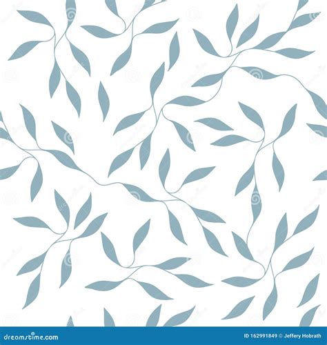 Ornate Small Leaves On Branches Seamless Repeating Pattern Vector