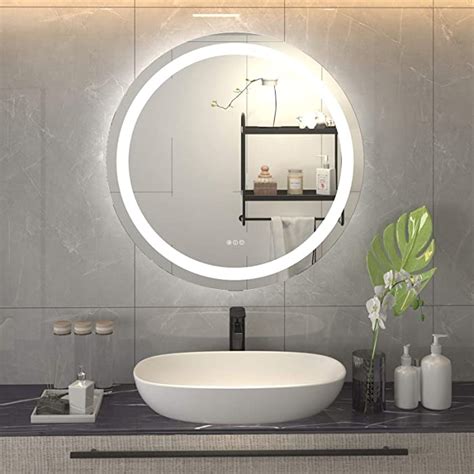 Buy Amorho Round Led Bathroom Mirror 32 Inch Backlit Front Lighted Dimmable Makeup Mirror