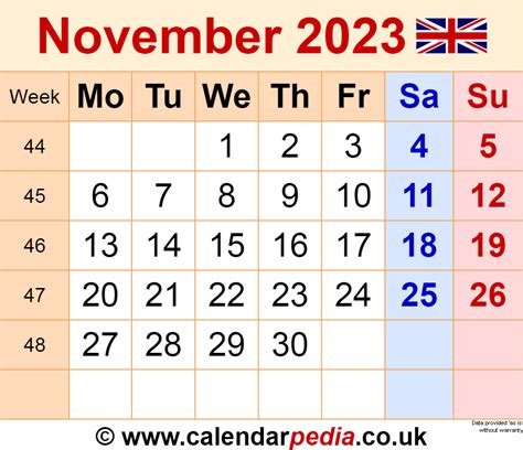 Printable Calendar November 2023