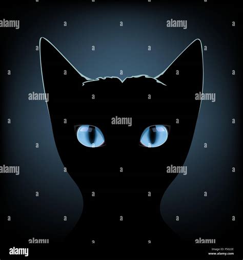 Gato Negro Con Ojos Azules Imágenes Vectoriales De Stock Alamy