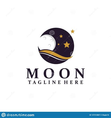 Simple And Creative Moon Logos Collection Stock Illustration