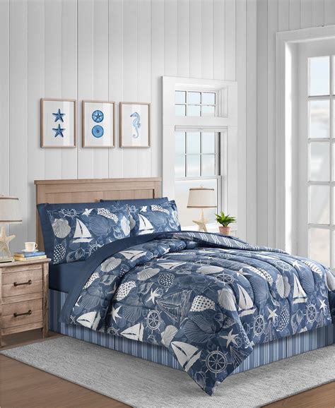 It is a great color. Blue Seashells & Sailboats, Nautical, Cottage, Beach House ...