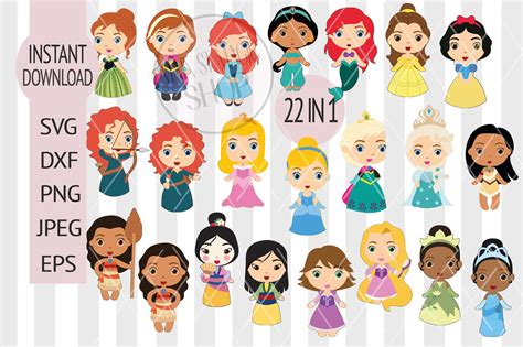 Disney Princess Svg Files Cute Princesses Svg Version Cliparts Disne
