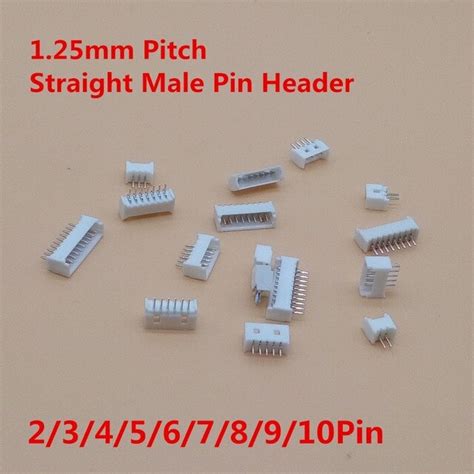 100pcs dip 1 25mm pitch connector plug in 2p 3p 4p 5p 6p 8p 10p 12p in connectors from lights