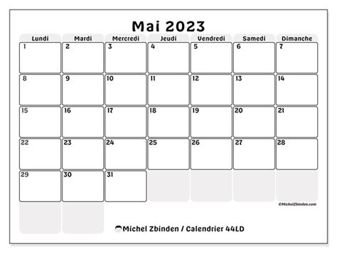 Calendrier Mai 2023 à Imprimer “504ld” Michel Zbinden Mc