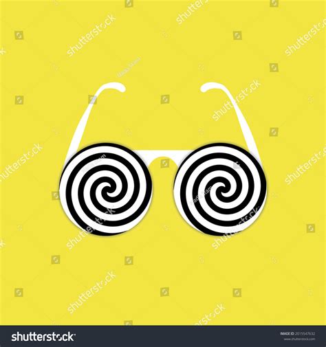 Psychedelic Glasses Crazy Hypnosis Eyeglasses Funny Stock Vector