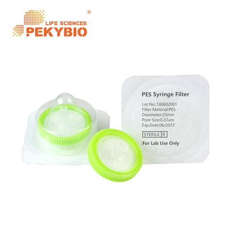 Pekybio Mm Sterile Pes Syringe Filter With Um For Lab Liquid