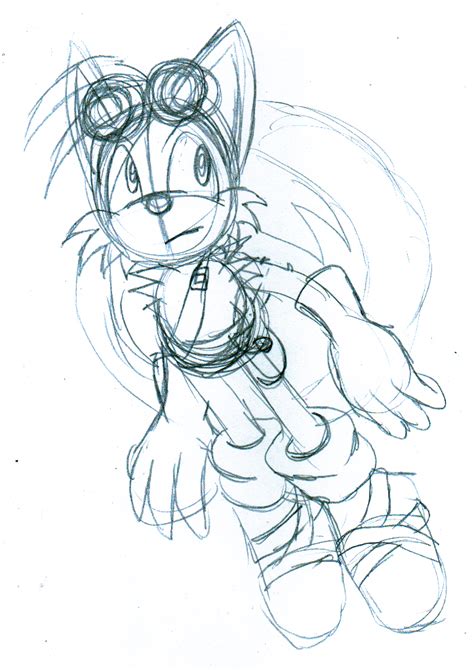 New Style Tails Sketch By Sonicremix On Deviantart