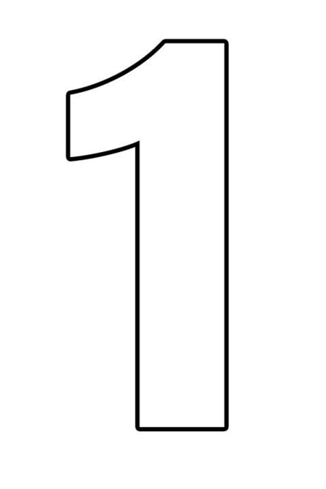 Picture Of Number One Coloring Page Netart Printable Number 1 Free
