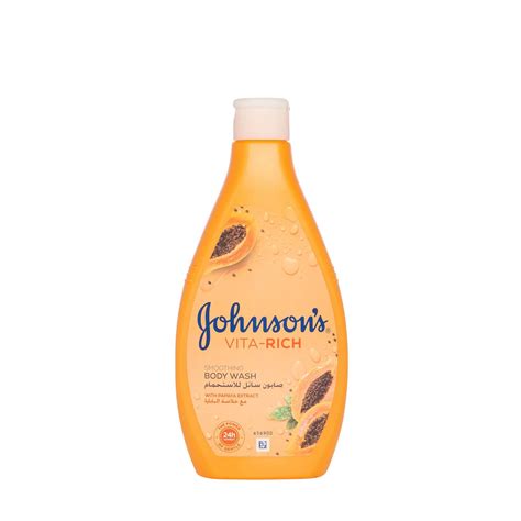 Johnsons Vita Rich Smoothing Body Wash With Papaya Extract 400ml