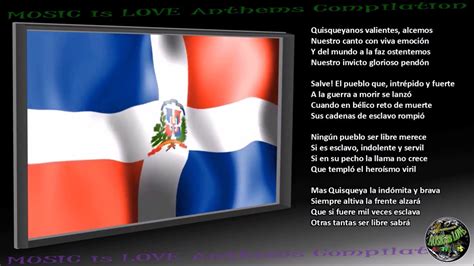 Dominican Republic National Anthem Instrumental With Lyrics Youtube