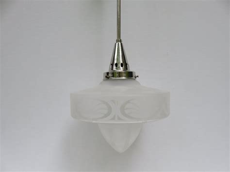 Vintage Art Deco Frosted Glass Ceiling Light For Sale At